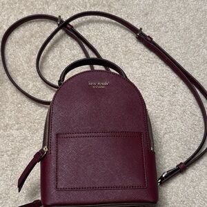 Kate Spade Deep Red Leather Mini Backpack